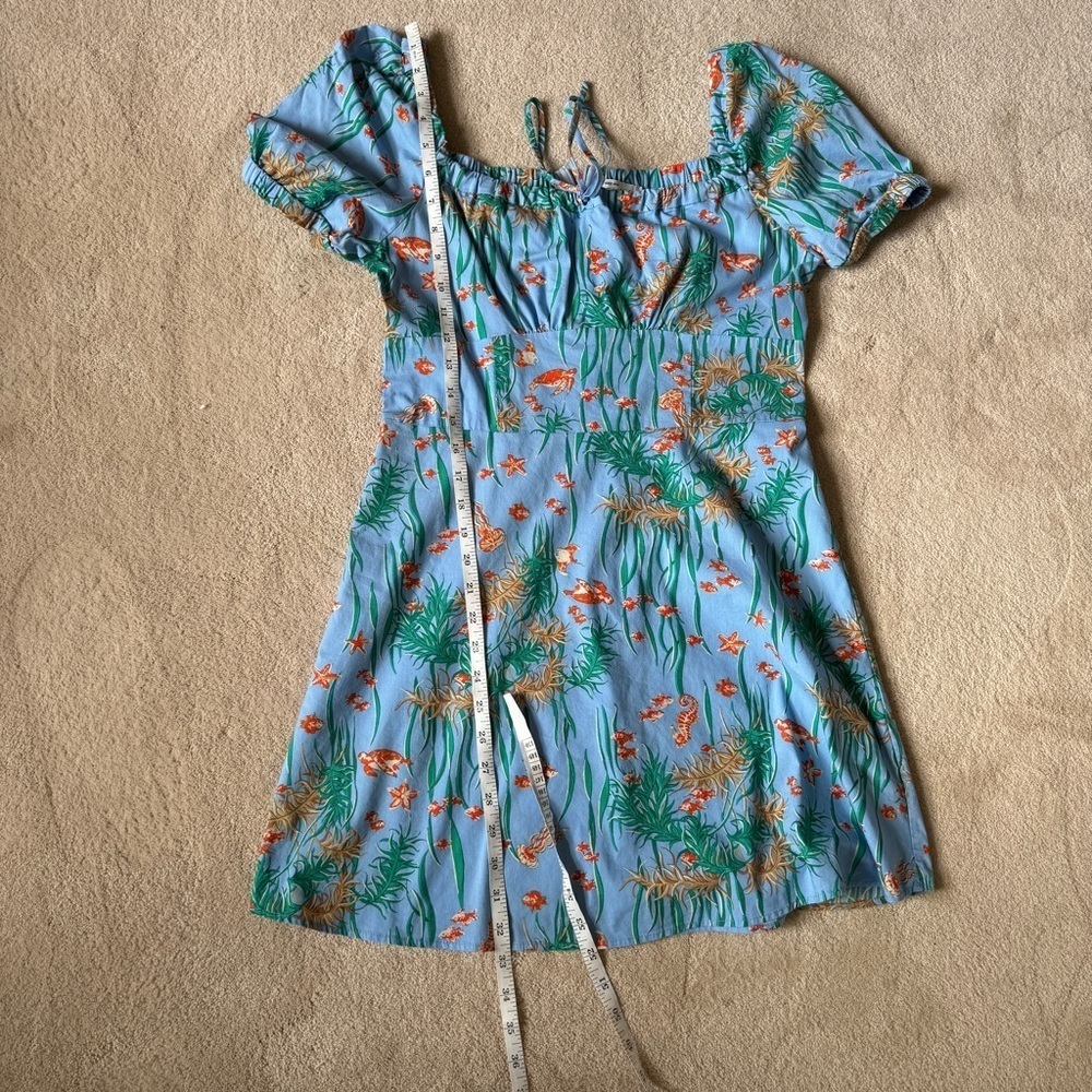 HVN Mini Holland Dress Ocean Fish Print 10 - Picture 14 of 15